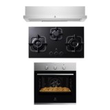 (Bundle) Electrolux EGT7836CKPC (PUB) Gas Hob (78cm) + ECP9541X Extractor Hood (90cm) + KOHLH00XA Built-in Oven (68L)